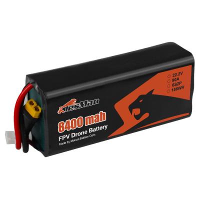 China 22.2V 6S2P P42A batterijpakket voor FPV 7 inch drone, Molicel 8400mAh lage temperatuur batterij Te koop