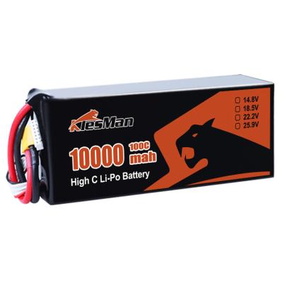 China Lightweight Lithium Polymer Battery 6S 10000mAh 22.2V 50C 70C 100C for 10 inch FPV Drone for sale