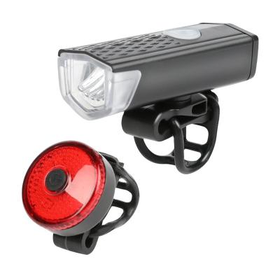 China Aluminum Alloy+ABS Usb Rechargeable Led Bicycle Front Tail Light 4 Modes Waterproof Bike Light Set for sale