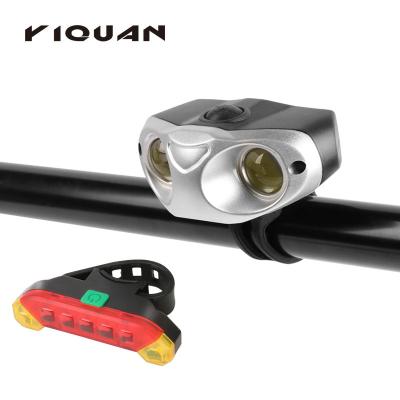 China Aluminum Super Bright Waterproof Front And Back Light Rechargeable Led Bicycle Bike Light Set for sale