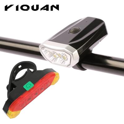 China Aluminum Bicycle Front And Tail Led Light Led Bicycle Light Battery Bike Light Luces Para Bicicleta Set for sale