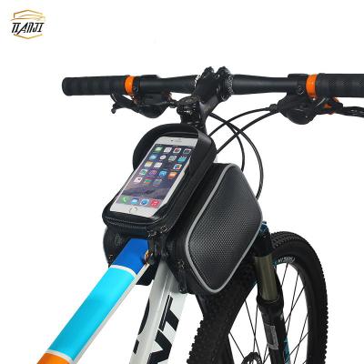 China 6 Inch Waterproof Bicycle Tube Bag Touch Screen Bike Phone Outdoor Top Recycling Bag Bike Double Bag For 4-5.5 Inch Cellphone Phone for sale