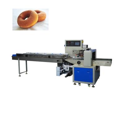 China Automatic Flow Package Donut Packing Machine Dessert Bread Food Donuts Pillow Horizontal Packaging Machine for sale