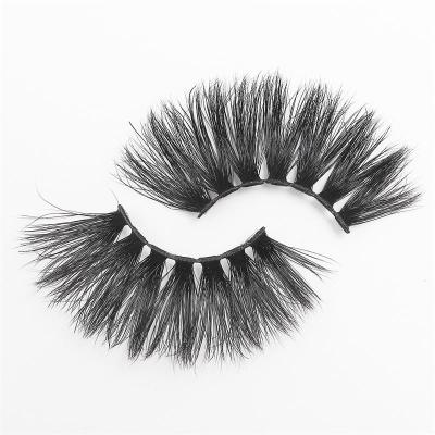 China Natural Russian Velvet Mink Eyelashes 25Mm Long Volume Free Sample 5D Full Band Eye Lashes Mink With Case for sale