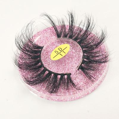 China Long Vegan Custom Made Natural 25Mm Lighter Mink Eyelashes Natural Cotton Band 3D 5D Mink Eyelash With Cases for sale