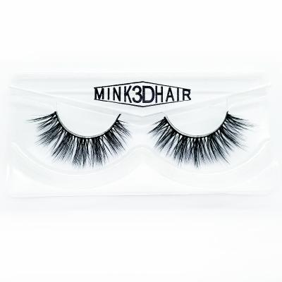 China Long Full Natural Strip 18Mm Soft Fluffy Mink Eyelashes Tray 3D 5D Natural Faux Mink Lashes for sale