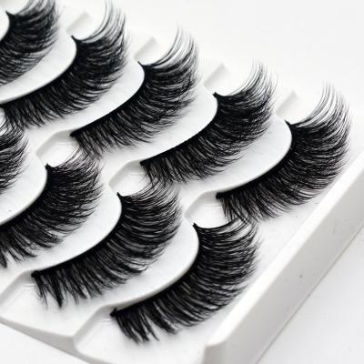 China Free Sample Long Natural Vegan Long 3D 5D Fake Dramatic Natural Mink Eyelashes Fluffy Silk Eyelash for sale