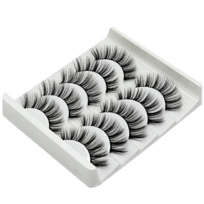 China Wholesale Natural Faux Mink Eyelashes 3D 5 Pairs 25Mm Long 5D Eyelash With Custom Packaging Logo for sale