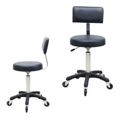 China Black Bar Stool Seat Cushion Diameter 38.5cm Adjustable Gas Rod 200 Stroke PU Chair for sale