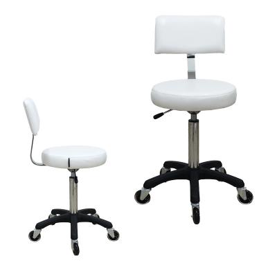 China White PU Chair With Backrest Style Bar Stool Accessories With 75mm Thick Seat Cushion for sale