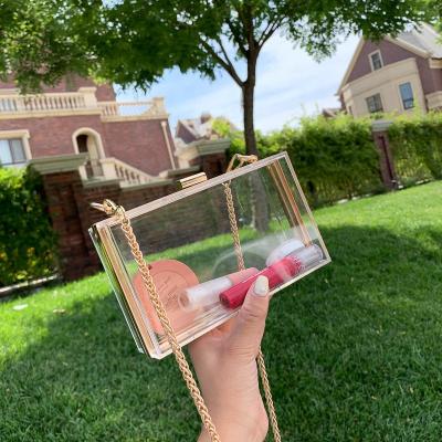 China Women's Clutch Chain High Quality Fashion Purse Shoulder Purse Acrylic Cute Cross Shaped Transparent Bag Box Small - Body Ladies Evening Clutch Bags for sale