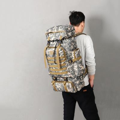 China Waterproof 2021 Climbing Sports Bag Outdoor Backpack 80L Large Capacity Camouflage Waterproof Tactical Military Army Travel Rucksack Hiking Bags for sale