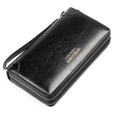 China New Fashion Business Travel Luxury PU Men's Leather Wallet Waterproof Long for sale