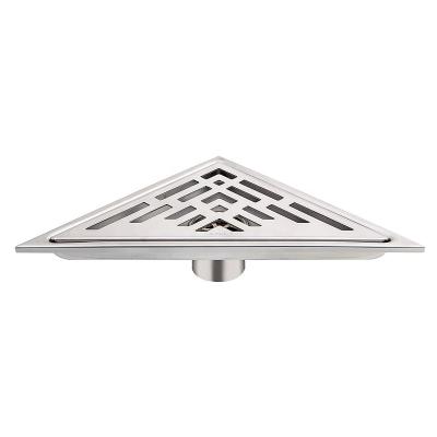 China Recessed Triangular Strainer Stainless Steel Floor Drain Bathroom for sale