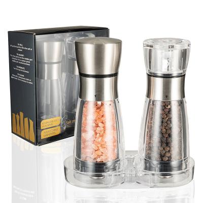 China Both viable styles in one set manual pepper and sea salt grinders for sale