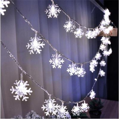 China Faceted Cover 1.5M/3M Snowflake LED String Lights Fairy Lights Scallop Garland New Year Christmas Decorations Battery Operated Led Light 2021 for sale