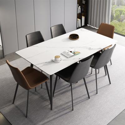 China Sintered Stone Sintered Dining Table Set 6 Seater Rectangle Modern Luxury Dining Tables for sale