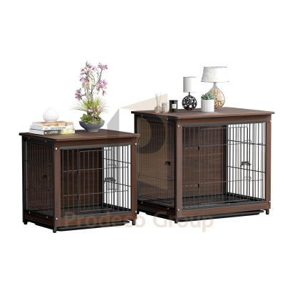 China Breathable Medium Dog Houses Crate With Double Wall Double Door Large Wooden Dog Crate for sale