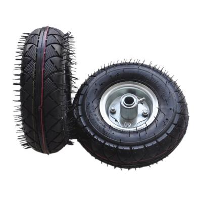 China Inflatable Trolley Cart Tire 4.10 / 3.50-4 Small Wheel for sale