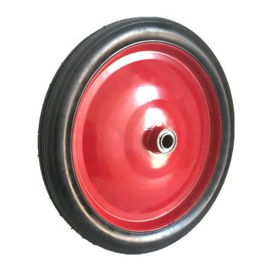 China Semi-pneumatic Semi-pneumatic Rubber Coated Wheel 14x1.75 Solid Rubber Wheel For Trolley for sale