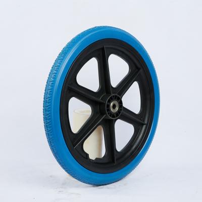 Cina Mountain Bikes 16 Inch Wheel PU Rigid Polyurethane Foam Bearing Material Handling Tool Casters in vendita