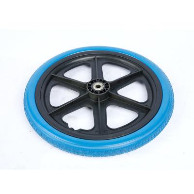 China Mountain Bikes Wholesale 16 Inch Puncture Proof Flat Wheelbarrow Pu Free Foam Solid Polyurethane Wheel à venda