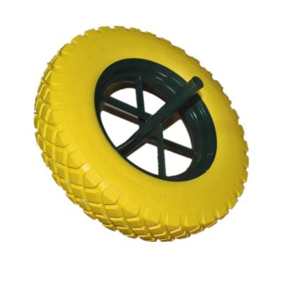 Cina 3.50-8 PU Polyurethane Foam Puncture Proof Tire Flat Freewheel For Garden Cart Trailer Utility Cart in vendita