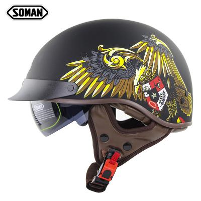 China High Quality Summer Retro Half Helmet ABS Motorcycle Helmet Vintage Scooter Motorcycle Riding Helmet Casco Moto Motocross for sale