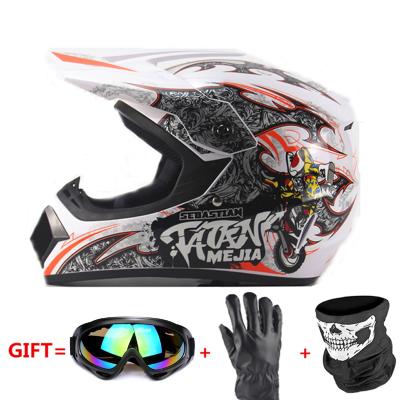 China HD Double Glass / Casco Moto Off Road Breathable And Removable Dirt Bike MTB Helmet ATV Motocross CAD Capacete Racing Downhill Helmet With Mask Gloves Glasses for sale