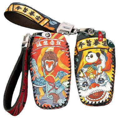 China China-Chic New Supplier Reliable China-Chic Handmade Leather Car Quality Supplier Factory Key Case Covers Holder Auto Parts Smart Keychain for sale