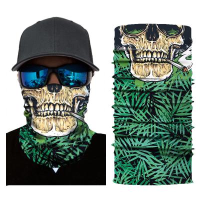 China Skull Anti-UV Windproof Neck Polish Motorcycle Face Mask Cycling Seamless Riding Bandanas for sale