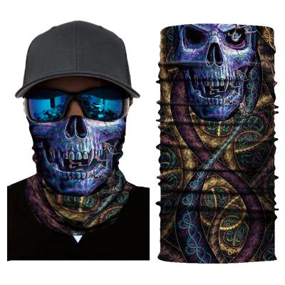 China High Quality Customized Ghost Skull Face Mask Anti-UV Outdoor Tactical Bandanas Headwear Sports Soft Tube Neck Cuff for sale