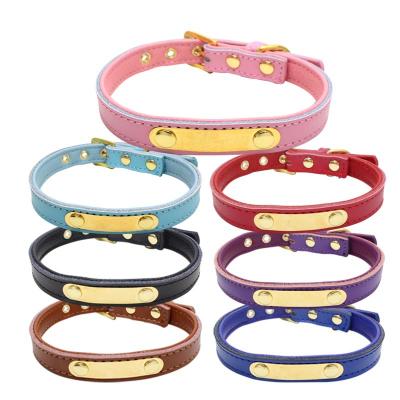 China Wholesales Viable Popular Colorful Adjustable Pet Collars Kitten Cat Collar PU Leather Neck Strap Safe For Soft Dogs Pet Supplies for sale