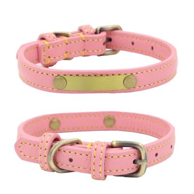 China Wholesales Viable Popular Colorful Adjustable Pet Collars Kitten Cat Collar PU Leather Neck Strap Safe For Soft Dogs Pet Supplies for sale