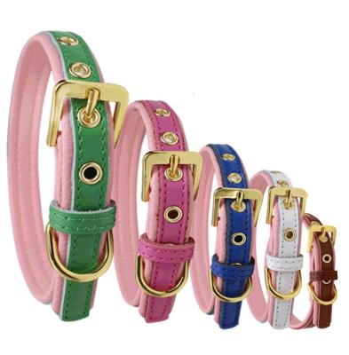 China Wholesale Viable Popular Colorful Adjustable Pet Collars Kitten Cat Collar PU Leather Neck Strap Safe For Soft Dogs Pet Supplies for sale