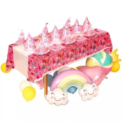 China Birthday Wedding Party Decoration Happy Birthday Decoration Party Supplies Table Cover Plastic Waterproof Table Cloth For Kids for sale