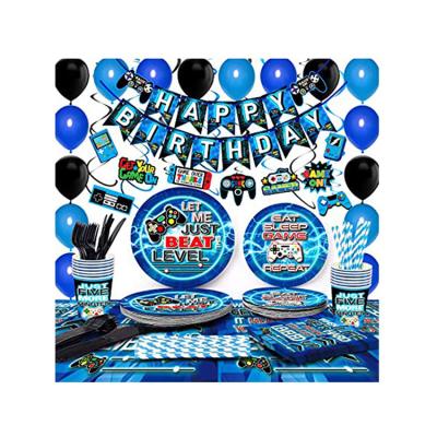 China Hot Sale Video Game Theme Party Supplies Banner Cake Topper For Children Decoration Birthday Party Supplies for sale