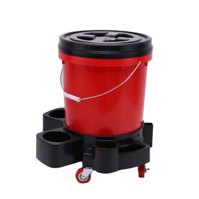 China 2021 pp factory selling multi-functional Convenient Kit Home Car Wash Dolly Bucket Car Wash Station details mobile plastic bucket for sale