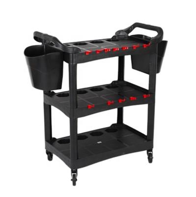 China New FUOU 2021 Heavy Duty Mobile Plastic Trolley Car Repair Tool Storage For Workshop Beauty Tool Trolley for sale