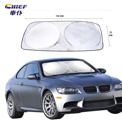 China Wholesale Reflective Car Sunshade UV Protection Sunshade Polyester Windshield Silver-coated Reflective Factory for sale