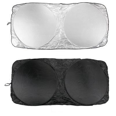 China PVC+Nylon Car Windshield Sun Shade UV Protection Silver-Coated UV Reflective Sunshade Foldable Sunshade Windshield for sale