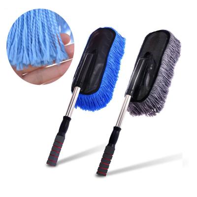 China Alloy+slender fiber nano material telescopic extendable handle car car wash mop brush clean factory price for sale