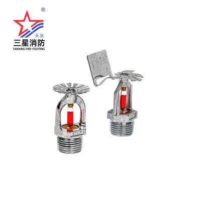 China Copper Alloy / Brass Pendent Type Glass Bulb Fire Sprinkler , Upright / Sidewall Fire Sprinkler Head for sale