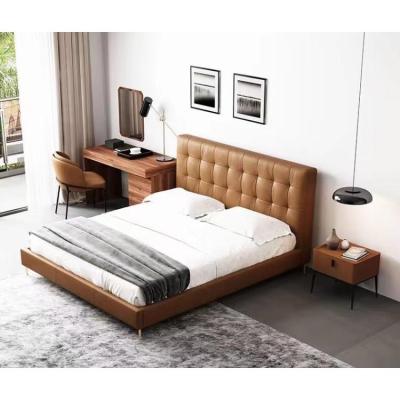 China Wholesale Sofa Bed Room Furniture Sell Well Queen Modern Leather Bed for sale