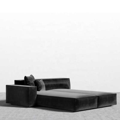 China Others Multifunctional Luxury Sofa Bed Black Fabric Modern Sofa Beds for sale