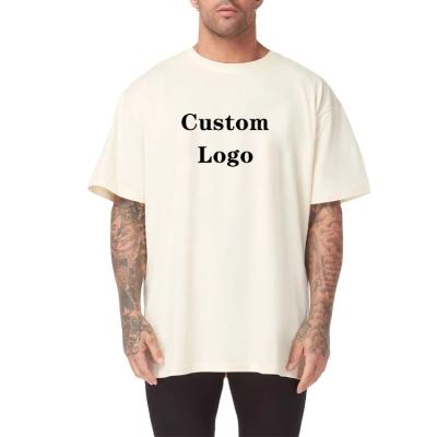 China Wholesale Custom Oversized Heavy Anti-Wrinkle Designer LOGO OEM White Plus Size Plain T-Shirt Mens Tees 100% Cotton White T-Shirt For Men for sale