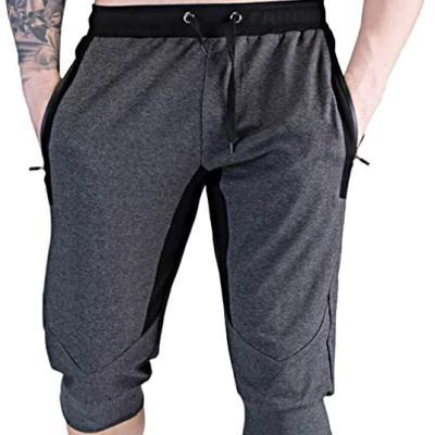 China Anti-Wrinkle Mens Three Quarter Pants Capris Jogging Zipper Pocket Suitable For Gym And Exercise Custom Mens Basketball Shorts for sale