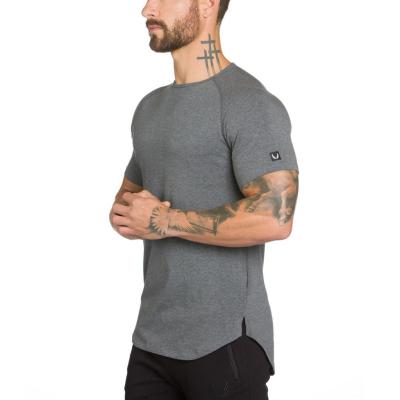 China QUICK DRY Fitness Leisure Fitness T-shirt Mens Muscle Short Sleeve Running Loose Shirt Men Workout Shirt for sale