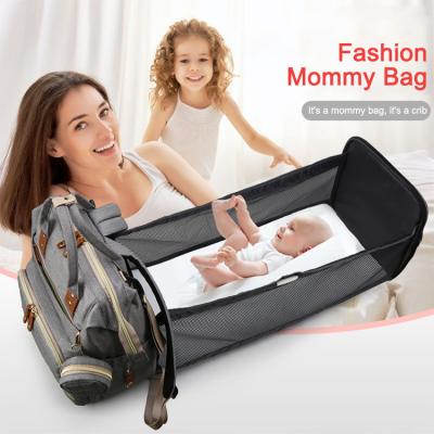 China With USB Portable Outdoor Changing Baby Set Bags For Mommy Crib Multifunctional Foldable Bag Travel Tactical Diaper Bag With USB for sale