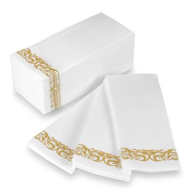 China Luxury Printed Airlaid Tissue Paper Hand Napkins OEM Airlaid Large White Dinner Towel Napkins for Bathroom Lunch Dinner for sale